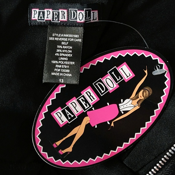 Paper Doll - Black Peplum Midi Dress - Size 13 - Picture 6 of 6